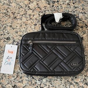 Lug Black Quilted Shoulder Bag